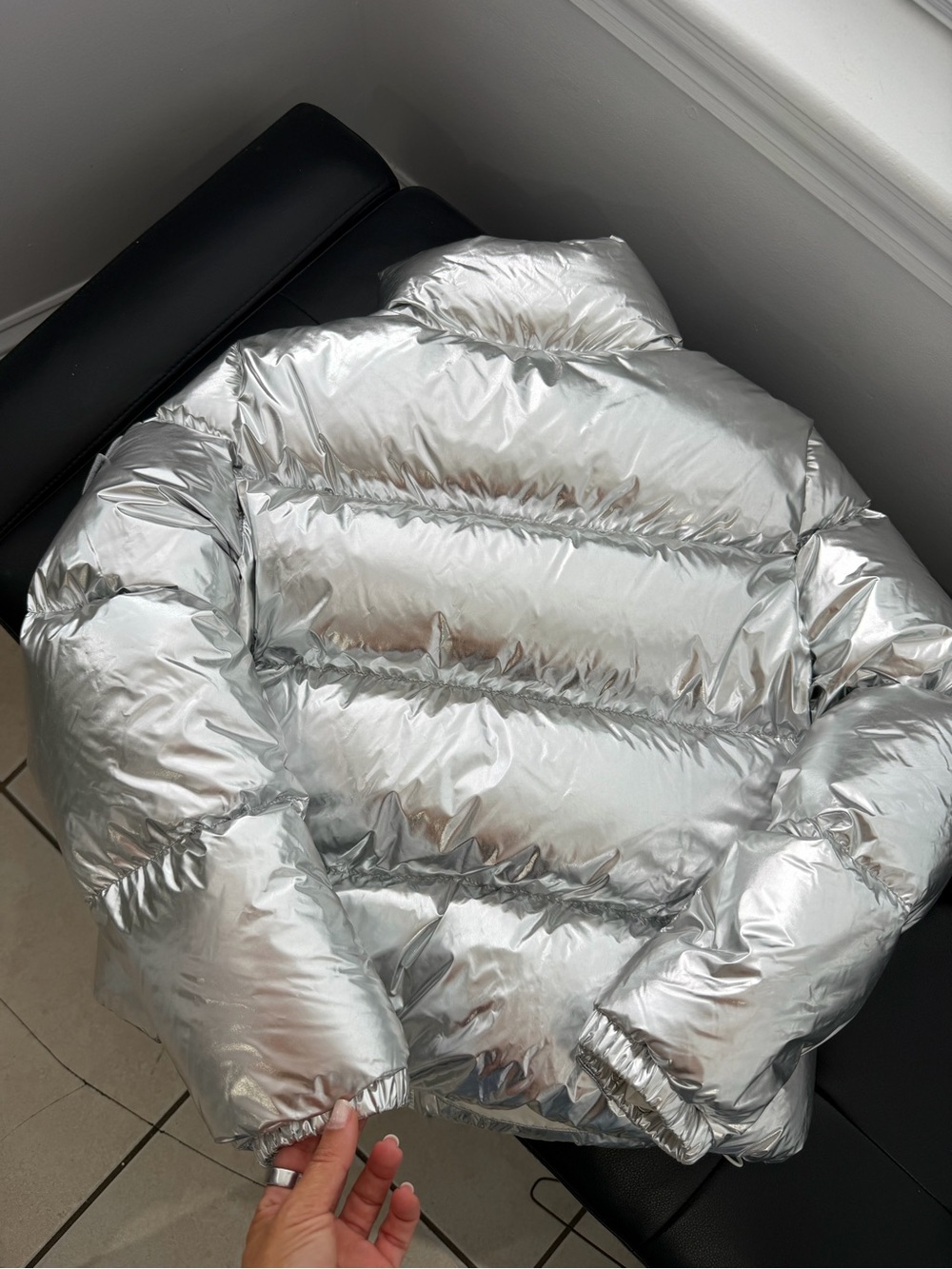 Moncler Metallic Silver Meuse Puffer Jacket, Retail now 1585$+tax - Picture 8 of 11